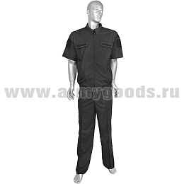 Костюм лет. МО офисный черный короткий рукав (рубашечная ткань) (МПА-36)