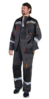 Костюм СИРИУС-СПБ куртка, п/к, темно-серый с черным и СОП