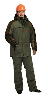 Костюм "Кобальт": куртка, брюки, оливковый с темно-коричневым