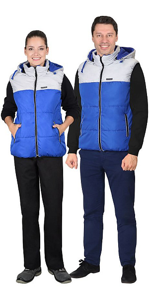 Жилет "ДРАЙВ" (на подкладке флис) васильковый с жемчужным