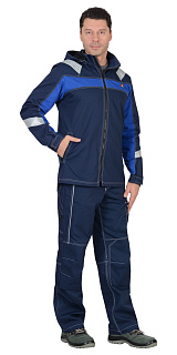 Куртка "Сидней" синяя с васильковым и СОП  тк.Rodos (245 гр/кв.м)