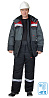 Костюм СИРИУС-ПАРИТЕТ-РОСС зимний, куртка длинная, брюки, черный с темно-серым, красным и СОП